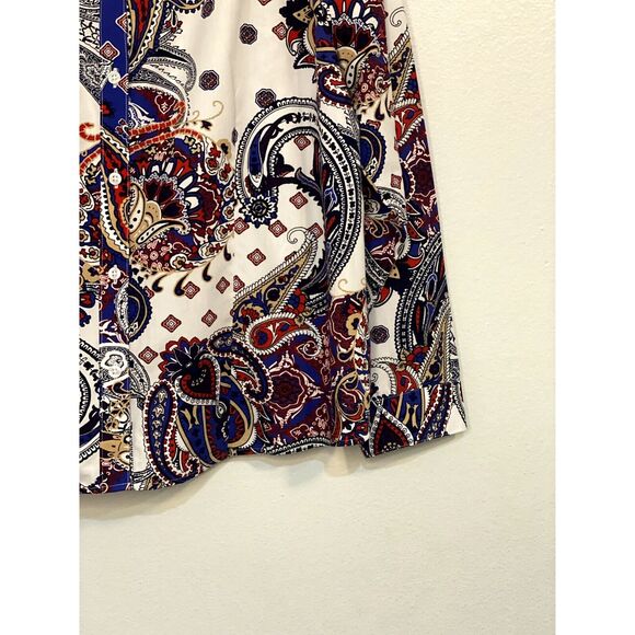 Chicos Large Shirt Button Up Wrinkle Resistant Paisley Print Long Sleeve Collar - Picture 9 of 14